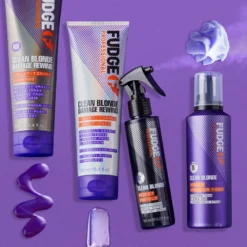Fudge Clean Blonde Violet Tri-Blo -Pas Cher Fee Lisse Magasin fudge clean blonde violet tri blo spray anti jaunissement pour cheveux blonds et meches 1