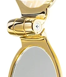 Janeke Gold Line Golden Folding Hair-Brush With Mirror